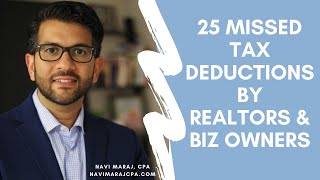 25 Most Missed Tax Deductions by Realtors and Business Owners [upl. by Renny244]