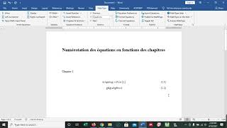 NUMEROTATION DES EQUATIONS EN FONCTIONS DES CHAPITRES SOUS MS WORD [upl. by Estas]