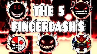 quotTHE 5 FINGERDASHSquot   GEOMETRY DASH BETTER AND RANDOM LEVELS [upl. by Ausoj]