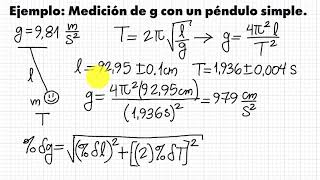 Sem0206 Ejemplo de propagación de incertidumbres  péndulo [upl. by Gasper788]