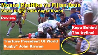 Review Moana Pasifika vs Fijian Drua Super Rugby R2 2024 Reactions Analysis Recap [upl. by Gisser]