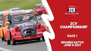 Classic 2CV Racing Club  Brands Hatch  Race 1  2021 [upl. by Kcolttam924]