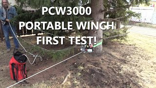 PCW3000 Portable Winch  First Test [upl. by Oisorbma]