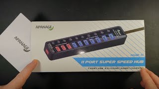 Apanage 11 Port USB Hub Unboxing [upl. by Kendell]