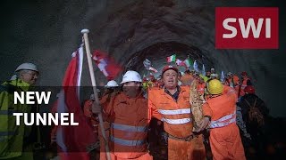 Transalpine tunnel breakthrough [upl. by Uzzial]