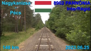 Route NagykanizsaGyékényesBarcsSzigetvárSzentlőrincPécs 8902 PANNÓNIA IR SzombathelyPécs [upl. by Higley]