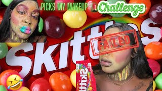 SKITTLES PICKS MY MAKEUP CHALLENGE Halloween edition ￼ [upl. by Nanreh3]