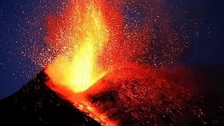 Mount Etna explodes showering BBC crew with rocks and magma [upl. by Ragouzis]