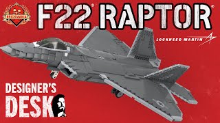 F22® Raptor®  Custom Military Lego  At The Designer’s Desk [upl. by Kudva]