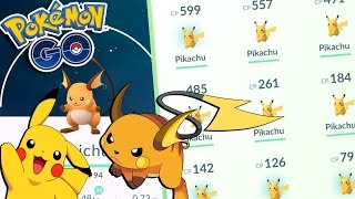 Pokemon GO  HIGH CP PIKACHU EVOLUTION TO RAICHU Pikachu Catching MADNESS [upl. by Outhe]