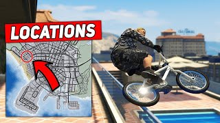 Top 50 BMX STUNT SPOTS For BEGINNERS amp Pros  Locations  GTA 5 Stunts [upl. by Latyrc]