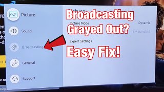 Broadcasting Grayed Out on Samsung Smart TV Easy Fix [upl. by Atsyrt]