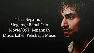 Bepannah Full Male Version  Rahul Jain  Colors Tv  Lyrical Video With Translation [upl. by Neelyak479]