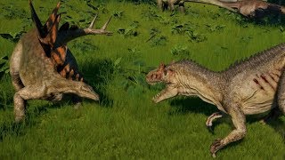 Jurassic World Evolution  Stegosaurus vs Allosaurus 1080p 60FPS [upl. by Zerep505]