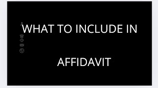 Affidavit verifying Petition formatwhat to include in affidavit [upl. by Rexana]