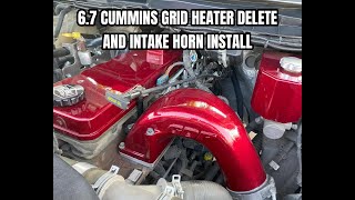 67 CUMMINS Grid Heater Delete and Intake Horn INSTALL [upl. by Ycal747]