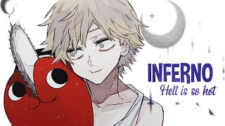 Nightcore  INFERNO Male Version  Lyrics [upl. by Arrac989]