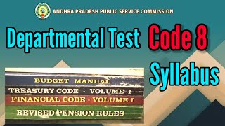 DEPARTMENTAL TEST CODE 8 SYLLABUS in Telugu [upl. by Esinereb]