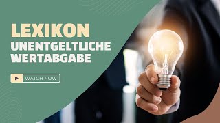 Unentgeltliche Wertabgabe [upl. by Aehc]