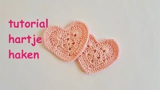 Tutorial hartje haken crochet granny heart  valentine heart  valentijn [upl. by Kelcy679]