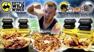 THE BUFFALO WILD WINGS SUPER BOWL CHALLENGE 15000 CALORIES [upl. by Forrer]