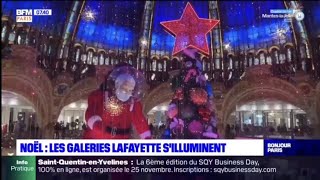 SAPIN DE NOËL 2021 GALERIES LAFAYETTE PARIS HAUSSMANN bfmTV 21112021 HD [upl. by Anuahc]