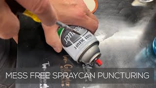 Mess Free PUNCTURE and Paint Removal From A Spray Can [upl. by Denney]