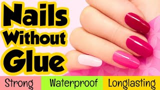 Homemade fake nails without glue  how to make fake nails  strong fake nails  Sajal Malik [upl. by Clover]