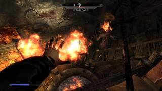 Skyrim  Killing The Halted Stream Camp Bandit Leader  720p [upl. by Latoyia]