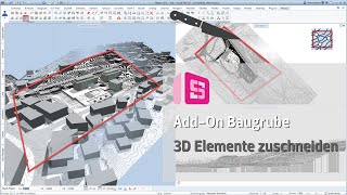 Allplan Add On Baugrube  3D Elemente zuschneiden [upl. by Alexina955]