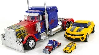 Transformers Big OverSized 50cm Custom Optimus Prime Battle OPS Bumblebee Vehicle Car Robots Toys [upl. by Bergstein]