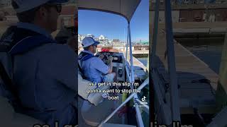 Docking How To Stopping a Pontoon Boat [upl. by Aicinod434]