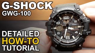 G Shock Mudmaster GWG100  Detailed HowTo Tutorial on module 5561 [upl. by Erek118]