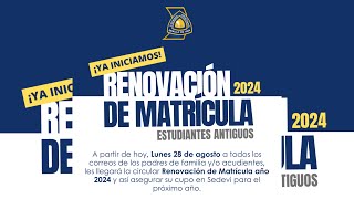 Renovación de matrícula para EstudiantesAntiguos Sedevitas para el año 2024 [upl. by Inessa]