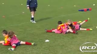 Rugby Coaching Drills Introducing Tackling to Under 9s [upl. by Adorl]