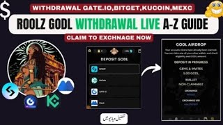 Roolz Airdrop Withdrawal Process Guide How to Withdraw on Bitget KuCoin GateioMEXC Exchange [upl. by Luella168]