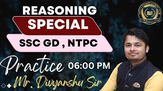 SSC GD RAILWAY NTPC  Live Reasoning Class  DIVYANSHU SIRsscgd live [upl. by Yrral]