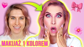 🎀 Cały makijaż NA RÓŻOWO 🎀 makijaż jednym kolorem 😂 Agnieszka Grzelak Beauty [upl. by Adaminah]