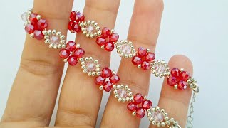 DIY Beaded Crystal Bracelet and Seed Bead Bracelet Tutorial Easy Beading for Beginners [upl. by Armyn387]