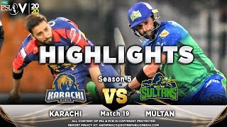 Karachi Kings vs Multan Sultans  Full Match Highlights  Match 19  6 March  HBL PSL 2020 [upl. by Ahasuerus610]