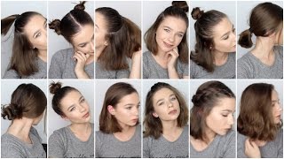 12 EASY HAIRSTYLES FOR SHORT HAIR ♡ [upl. by Wetzell]