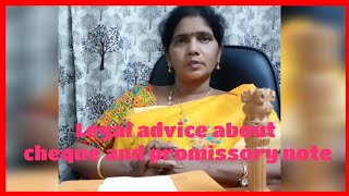 Legal advices about cheque and promissory note [upl. by Assilana]