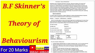 Behaviorism theory of BF Skinner [upl. by Bryn]