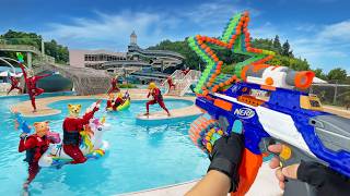 Nerf War  Water Park amp Spa Battle 31 Nerf First Person Shooter [upl. by Nakhsa466]