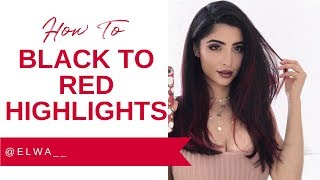 How To Black To Red Hair At Home With Elwa [upl. by Rekab]