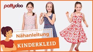 Einfaches Kinderkleid mit Schleife und Tellerrock nähen  Saum mit Schrägband [upl. by Heimlich112]