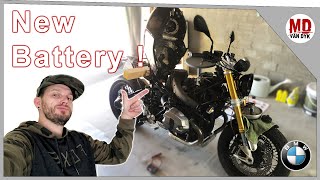 BMW R Nine T  Battery Replacement How to video [upl. by Sneve]