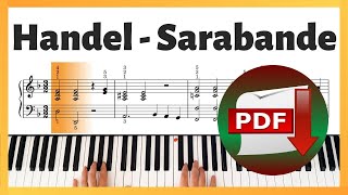 Handel  Sarabende in D minor for Piano  Piano Tutorial  Piano Notes [upl. by Eecyac]