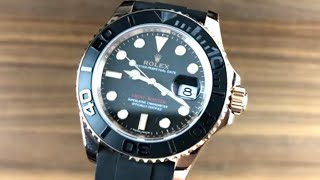 Rolex YachtMaster Oysterflex 116655 Rolex Watch Review [upl. by Bearnard294]