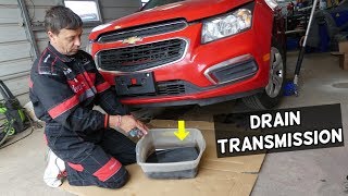 HOW TO DRAIN CHANGE TRANSMISSION FLUID ON CHEVROLET CRUZE SONIC TRANSMISSION DRAIN PLUG LOCATION [upl. by Nomar]